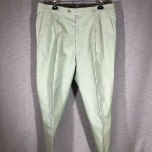 Mens Celery Green Summer Trousers by Bullock & Jones, Size 38 x 32